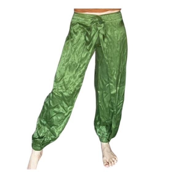 Free People x Brenda Knight green baggy pant harem small - Picture 1 of 7